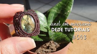 como fazer um anel detalhado com pedra cabochão 503  DEDE TUTORIAIS [upl. by Norward]