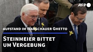 Steinmeier bittet in Warschau um Vergebung für NSVerbrechen  AFP [upl. by Odlaniger]