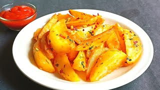 Crispy Chilli Garlic Potato Wedges  Crispy Potato Wedges Recipe  Make Delicious Food Bangla [upl. by Lang749]