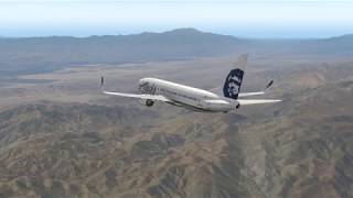 X Plane 11  Alaska Boeing 737800 Zibo Mod Landing at Palm Springs Airport RNAV IAN Approach [upl. by Ahseit]