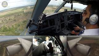 Captains View Eurowings SunExpress A330200 COCKPIT Landing on short Runway AirClips [upl. by Baniez]