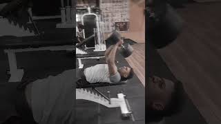 25kg dumbbell overhead for chest gym fitness chestworkout bodybuilding viralvideo [upl. by Elleirad]