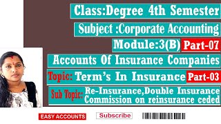 Degree 4th Sem  Corporate Accounting  Module3B  Accounts Of Insurance Companies  Part07 [upl. by Silyhp937]