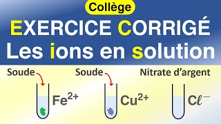 Les tests didentification des ions en solution  EXERCICE corrigé  Chimie  Collège [upl. by Acissej]