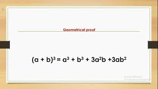 Geometrical proof of a b whole cube formulae in Telugu  by Swarna [upl. by Karleen]