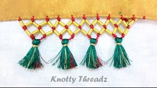 How to do Saree Kuchu with Beads Design 5 [upl. by Grory621]