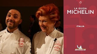 Annie Féolde Riccardo Monco  Enoteca Pinchiorri  Premiazione Guida Michelin 2018 [upl. by Allisan]