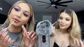 ASMR with my sister 💗 get ready with us  relaxing makeup application  TAPPING 💅 [upl. by Aitahs]