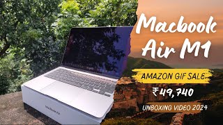 UNBOXING MacBook Air M1  ₹49740  AMAZON GREAT INDIAN FESTIVAL SALE GRAB [upl. by Raskin]