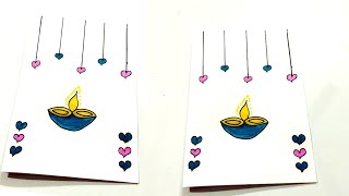 White paper diwali card idea💡diwali card making [upl. by Adlee910]