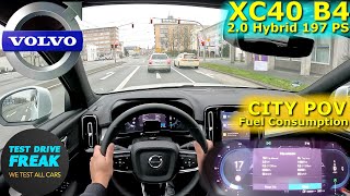 2023 Volvo XC40 B4 FWD 197 PS CITY POV DRIVE with Fuel Consumption [upl. by Nyrroc]