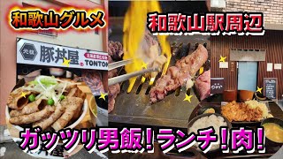 豚丼！焼肉！ランチ！和歌山駅周辺のガッツリ男飯【和歌山】【和歌山グルメ】 [upl. by Bocyaj]