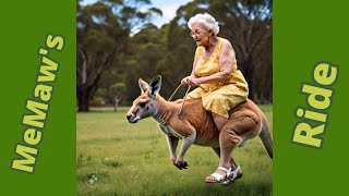 Australian Memaw Rode Her Kangaroo 😎🦘 [upl. by Ahsienauq]