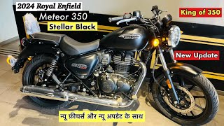 2024 Royal Enfield Meteor 350 Stellar Black BS7 Details Review  Price Mileage Features  Meteor 350 [upl. by Ecnadnac598]