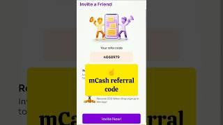 mcash app referral code  new redeem code app 2024 🤤 youtubeshorts shorts [upl. by Lilak]