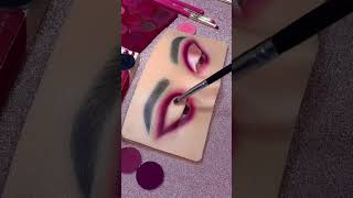 Red pink shimmery eye makeup look [upl. by Kannav]