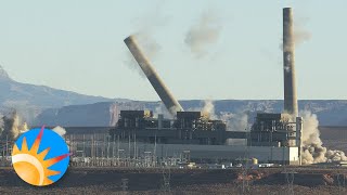 Watch this Massive coal stacks demolished that long towered over Lake Powell [upl. by Lorrimer]