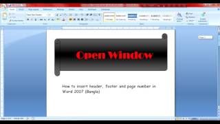 How to insert header footer and page number in Word 2007 Bangla [upl. by Alesiram]