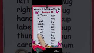 Grade 3 Spelling Words Lesson 10 [upl. by Gnurt]