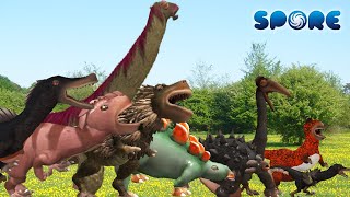 Dinosaur Size Comparison  Dino Faceoff S1  SPORE [upl. by Attenat]