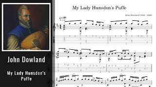 John Dowland  My Lady Hunsdons Puffe  Tab [upl. by Mientao123]