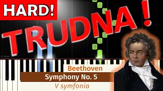 🎹 V symfonia L van Beethoven  Piano Tutorial TRUDNA wersja 🎵 NUTY W OPISIE 🎼 [upl. by Hultin]