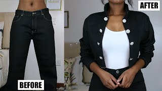 DIY Denim Jacket From Jeans [upl. by Kiel]