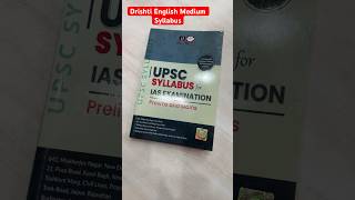 UPSC Syllabus  Drishti IAS Syllabus Book English Medium  upsc drishtiias upscsyllabus [upl. by Yclehc]