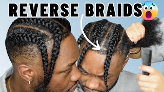 Reverse Cornrow Braids  Hairstyles for Black Men [upl. by Etnauq]