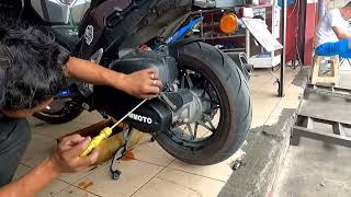 Wmoto xtreme 150i tukar eo amp gear oil rock oil [upl. by Ramu]