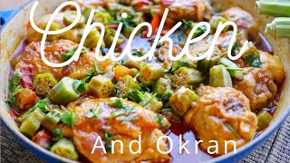 Chicken and OkraDelicious recipe for Fast dinner comfy food [upl. by Long]