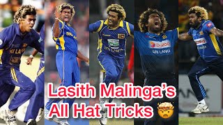 Lasith Malinga’s All Hat tricks 🤯🔥 [upl. by Cykana452]