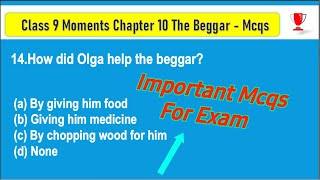 The Beggar Class 9 MCQ Questions with Answers  Class 9 The Beggar Mcq Questions and Answers [upl. by Yahsed]