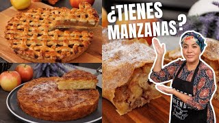 Las 3 Mejores recetas con Manzana 🍎 para celebrar [upl. by Legir]