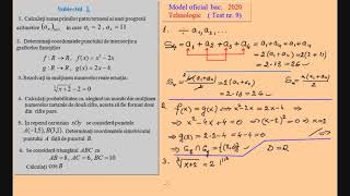 Bacalaureat 2020  Test nr 9 Tehnologic  Teste de antrenament [upl. by Compte]
