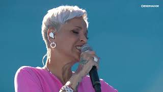 Mariza canta quotFoi Deusquot no palco do Parque Eduardo VII e Papa Francisco aplaude [upl. by Reyotal164]