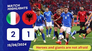 Italy vs Albania 21 Highlights Bastoni Barella Bajrami  Euro 2024 [upl. by Sidon]