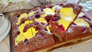 Mmmh 🤤 Saftiger Schokokuchen mit Quarkleckse und Himbeeren [upl. by Berwick529]