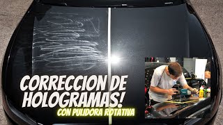 Como corregir hologramas en la pintura con pulidora rotativa detailing detailingworldofficial [upl. by Sivolc]