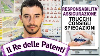 RESPONSABILITA CONDUCENTE ED ASSICURAZIONE  IL RE DELLE PATENTI  PATENTE B  ESAME DI TEORIA [upl. by Enorel858]