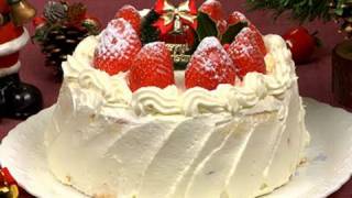 How to Make Christmas Cake Strawberry Sponge Cake Recipe  Cooking with Dog [upl. by Ebsen]