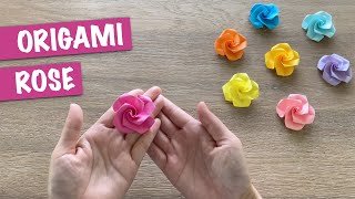 Easy Origami Paper Rose 🌹 [upl. by Woodie]