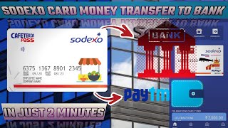 How To Transfer Sodexo Zeta To Bank Account Prepaid Card To BANK Transfer [upl. by Nawad]