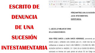 ¿CÓMO REDACTAR UN ESCRITO PARA DENUNCIAR UNA SUCESIÓN INTESTAMENTARIA [upl. by Pinette]