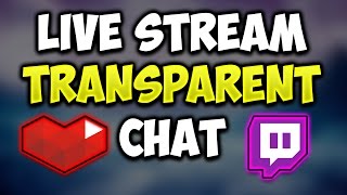 How To Get A Transparent Chat In Obs Live Streams tutorial [upl. by Bigelow951]