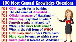 100 Most Frequently Asked Simple GK Questions and Answers in English  General Knowledge 📚 GK [upl. by Ahsratal]