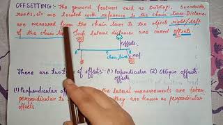 Offsetting  Perpendicular offsets  Oblique Offsets  Chain Surveying Surveying Civil engineering [upl. by Ahsenik]