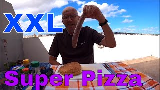 Maltese Ftira Bread Pizza with maltese sausage MALTA [upl. by Jobie]