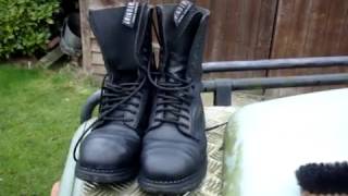 Old Dr Martens V China Dr Martens V Grinders steel toe boots [upl. by Cilla493]