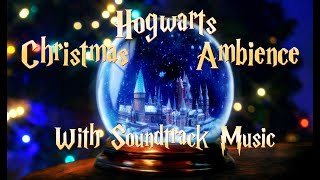 Hogwarts Christmas Ambience Harry Potter Snow Globe Background With Soundtrack Music [upl. by Medarda]